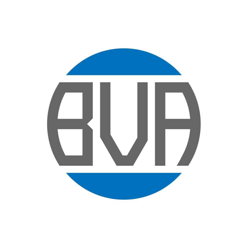 création de logo de lettre bva sur fond blanc. concept de logo de cercle d'initiales créatives bva. conception de lettre bva. vecteur