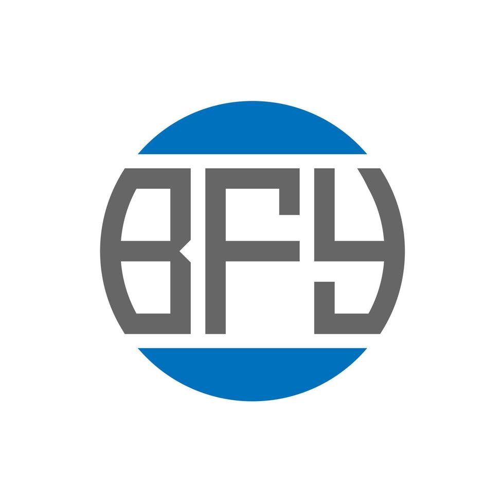 création de logo de lettre bfy sur fond blanc. concept de logo de cercle d'initiales créatives bfy. conception de lettre bfy. vecteur