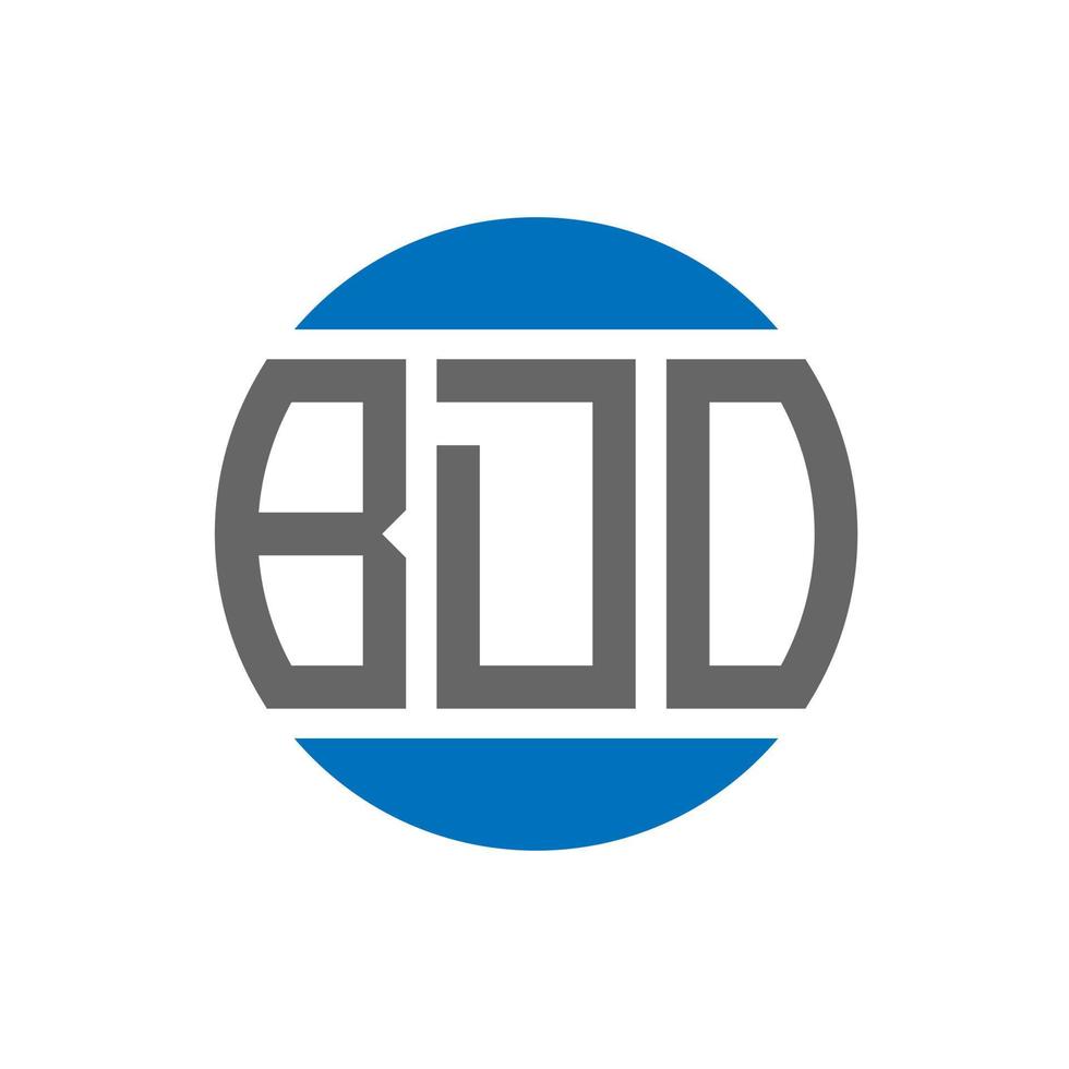 création de logo de lettre bdo sur fond blanc. concept de logo de cercle d'initiales créatives bdo. conception de lettre bdo. vecteur