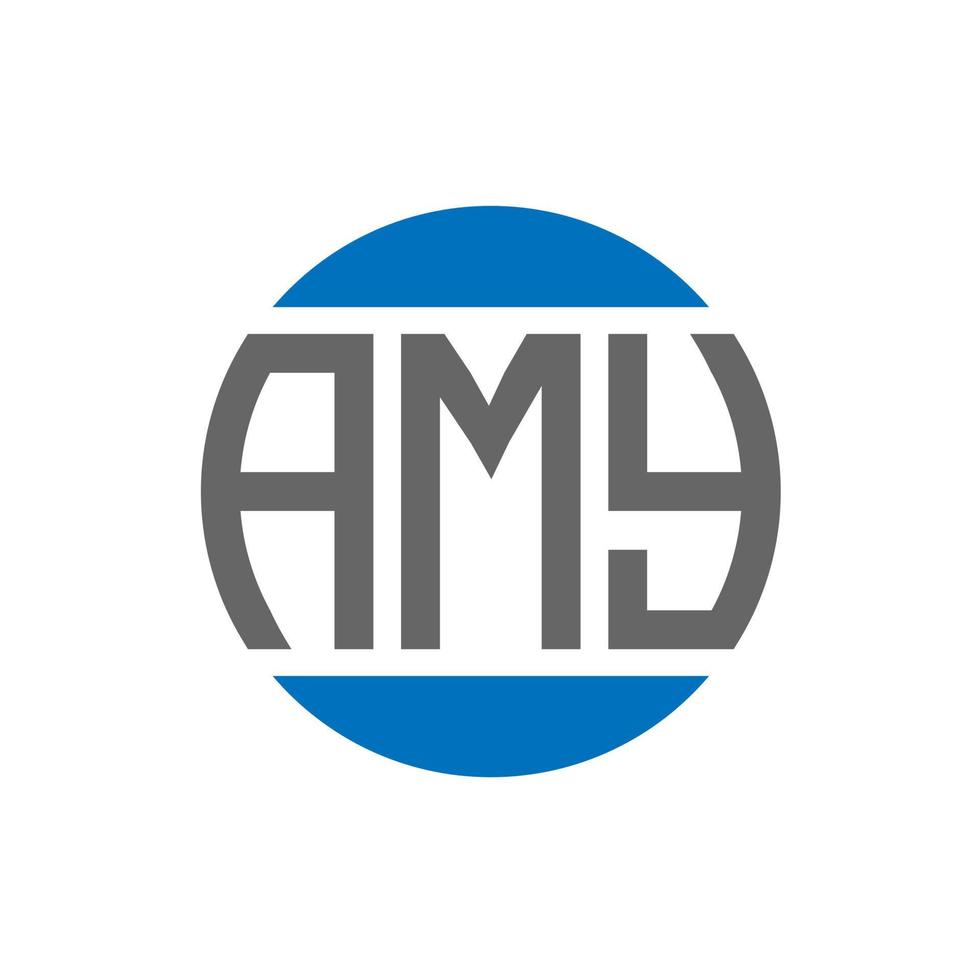 création de logo de lettre amy sur fond blanc. concept de logo de cercle d'initiales créatives amy. conception de lettre amy. vecteur