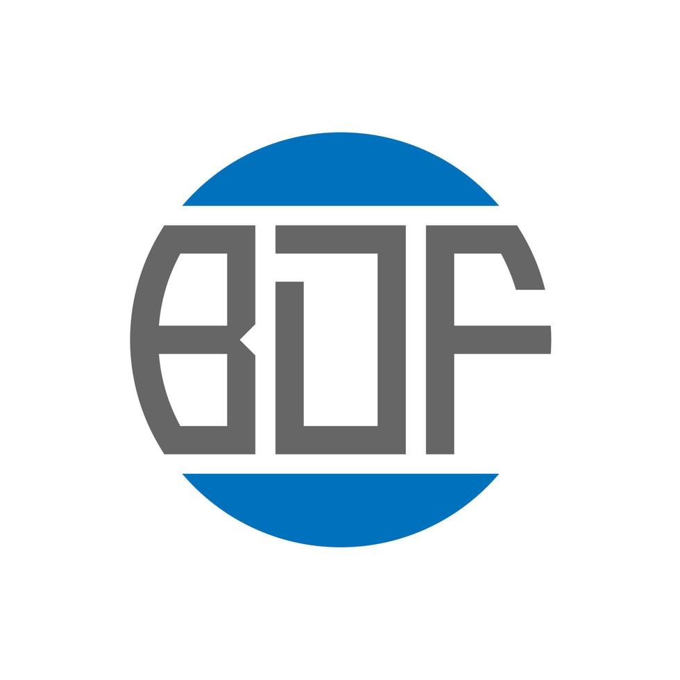 création de logo de lettre bdf sur fond blanc. concept de logo de cercle d'initiales créatives bdf. conception de lettre bdf. vecteur