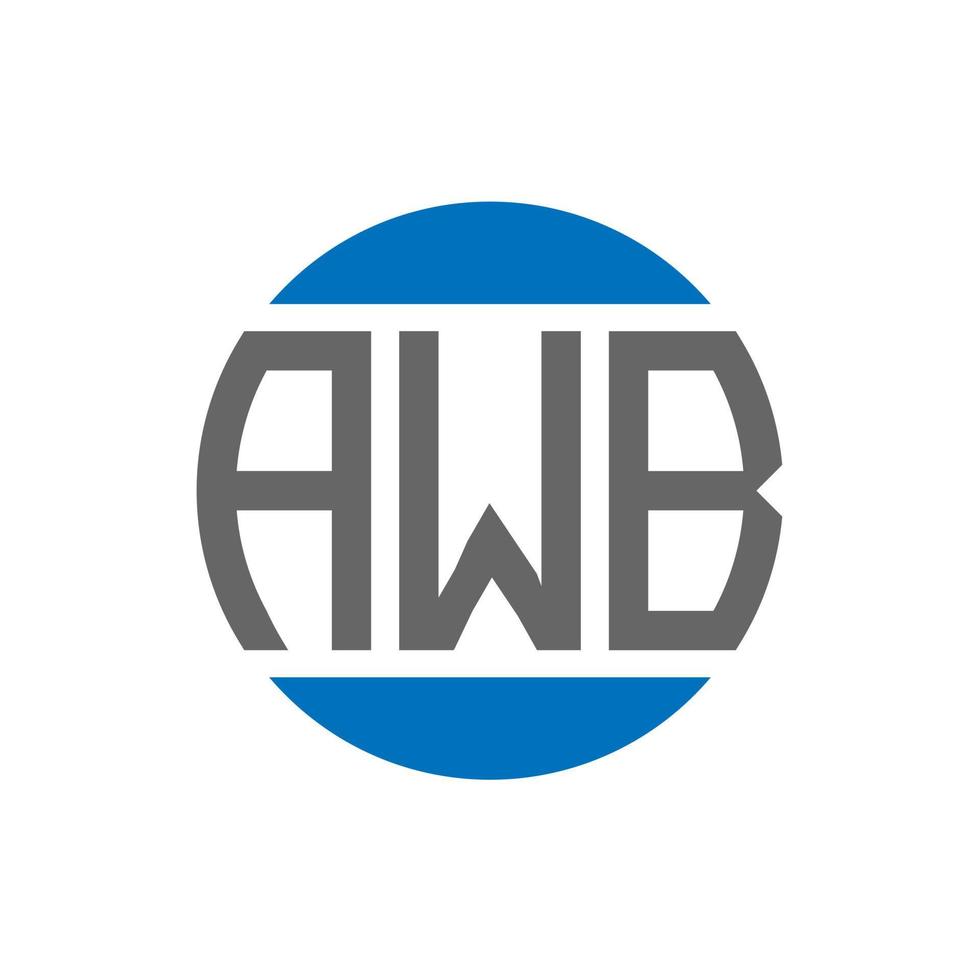 création de logo de lettre awb sur fond blanc. concept de logo de cercle d'initiales créatives awb. conception de lettre awb. vecteur