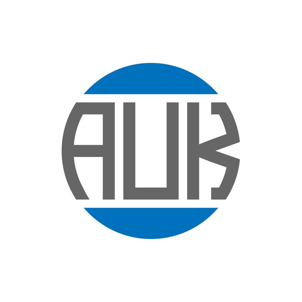 création de logo de lettre auk sur fond blanc. concept de logo de cercle d'initiales créatives auk. conception de lettre auk. vecteur