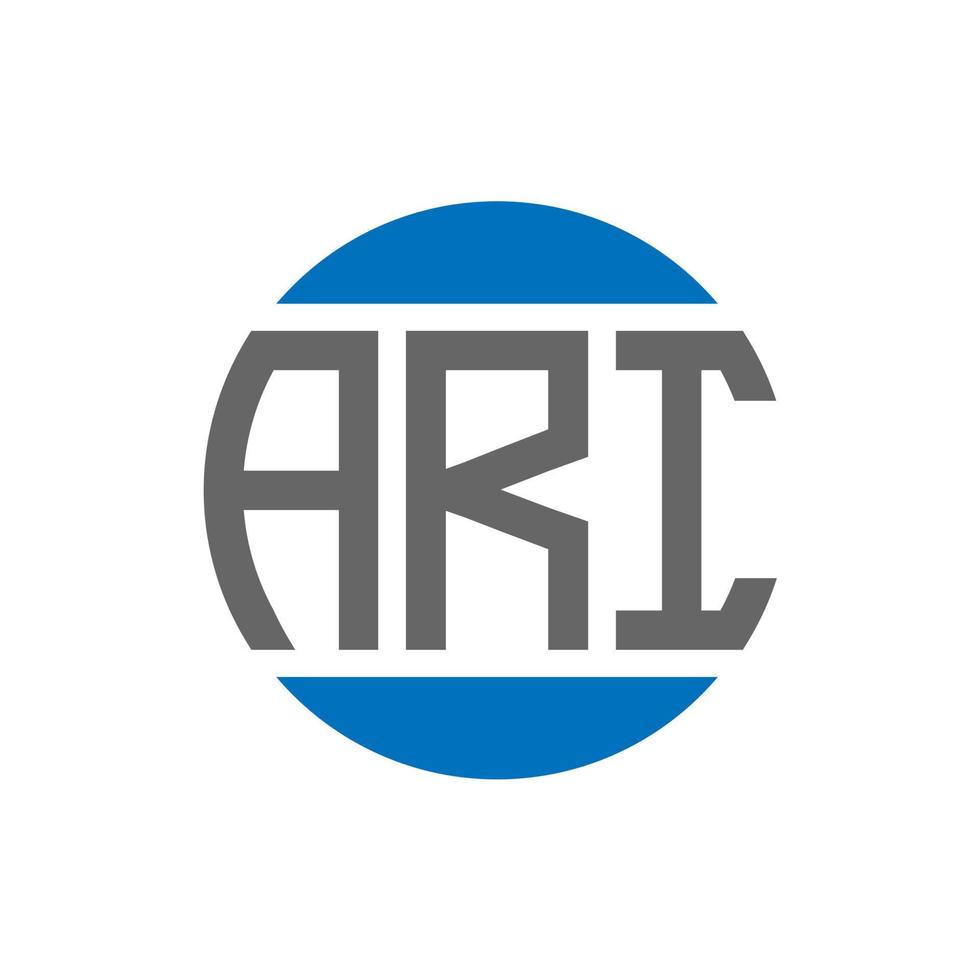 création de logo de lettre ari sur fond blanc. concept de logo de cercle d'initiales créatives ari. conception de lettre ari. vecteur