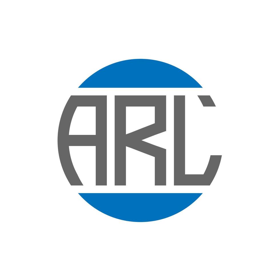 création de logo de lettre arl sur fond blanc. concept de logo de cercle d'initiales créatives arl. conception de lettre arl. vecteur