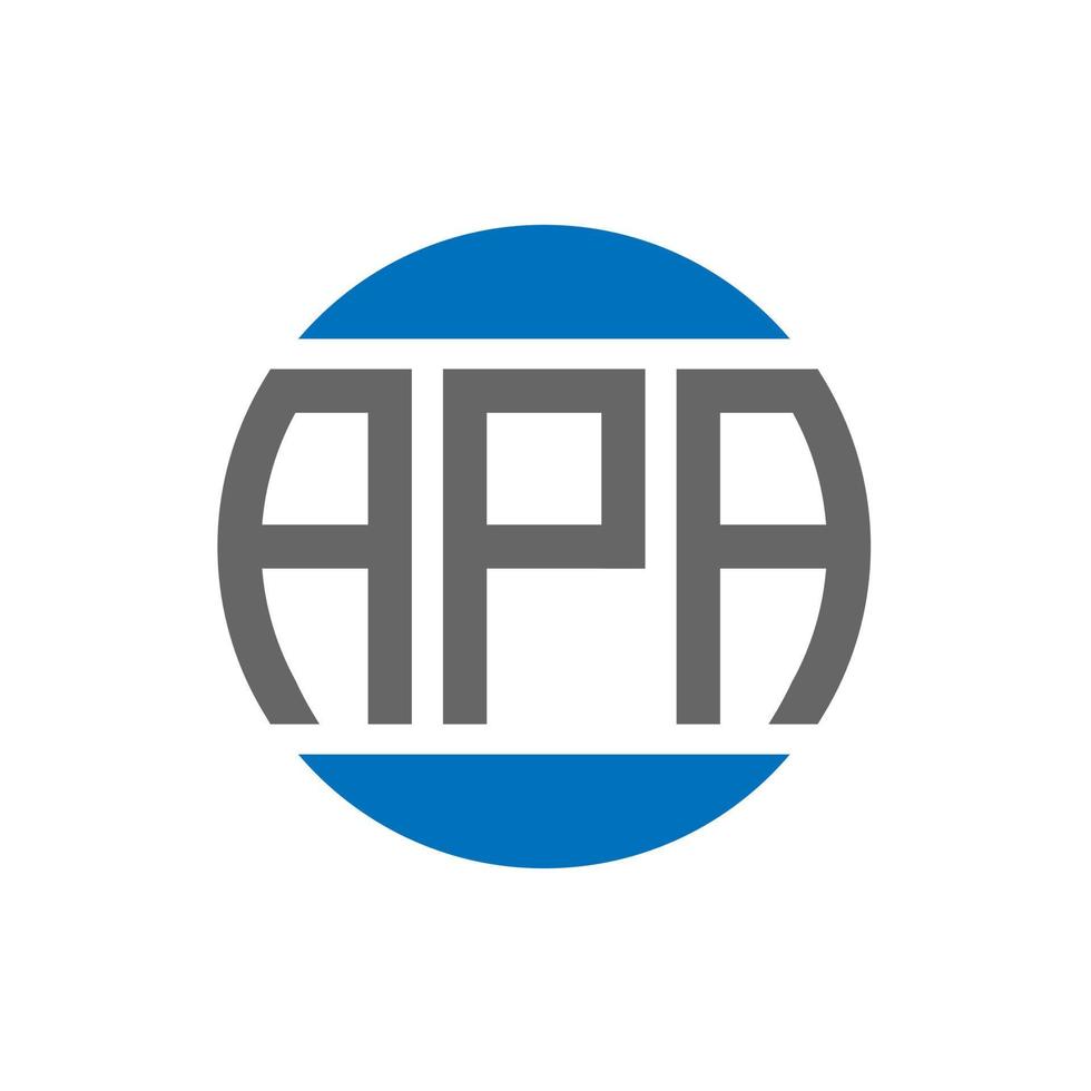 création de logo de lettre apa sur fond blanc. concept de logo de cercle d'initiales créatives apa. conception de lettre apa. vecteur