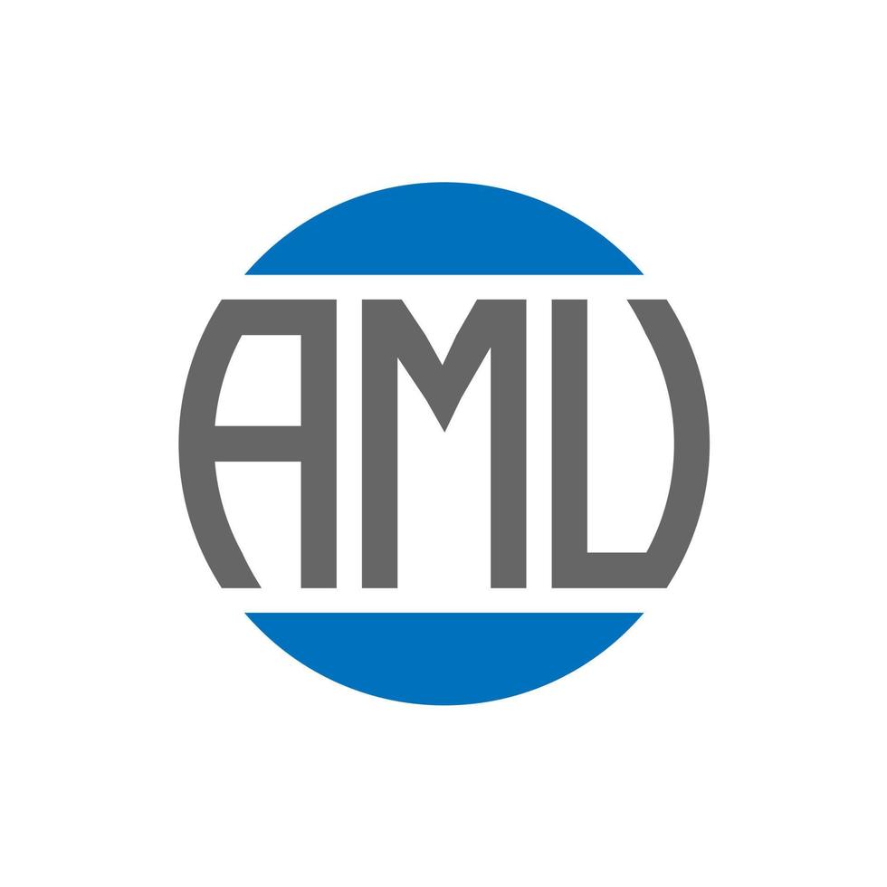 création de logo de lettre amu sur fond blanc. concept de logo de cercle d'initiales créatives amu. conception de lettre amu. vecteur