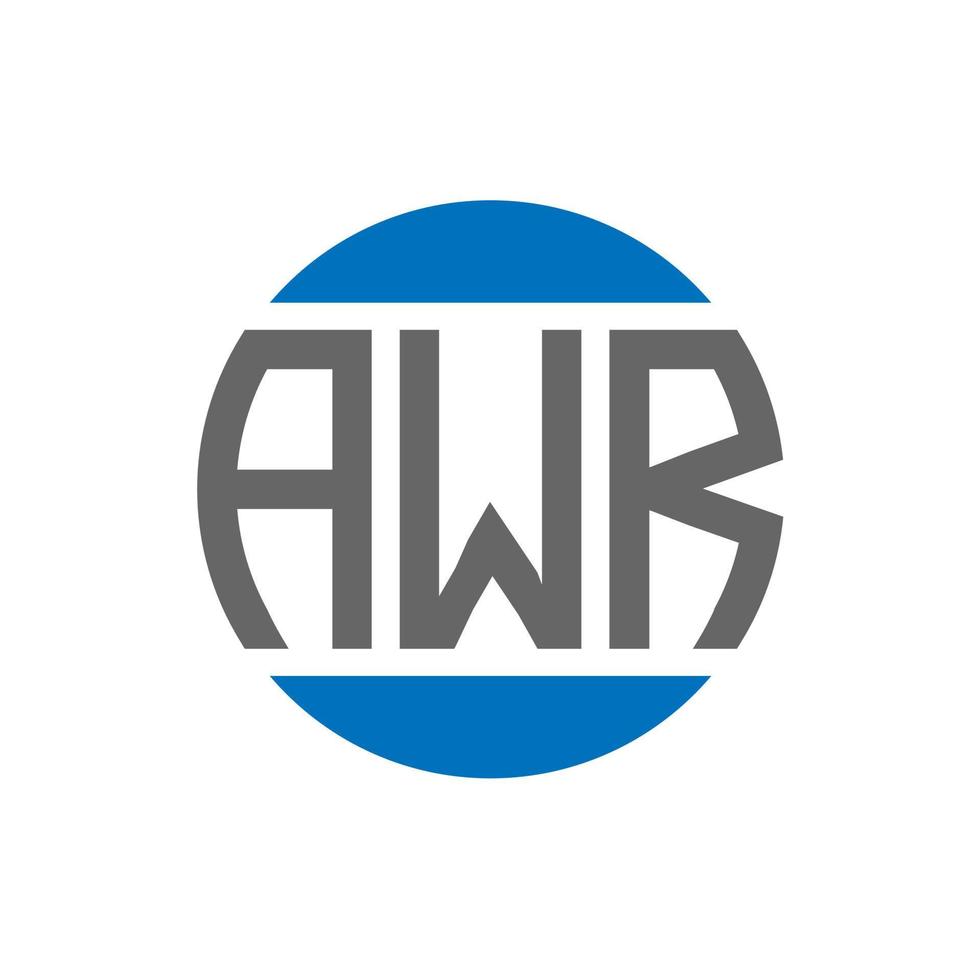 création de logo de lettre awr sur fond blanc. concept de logo de cercle d'initiales créatives awr. conception de lettre awr. vecteur