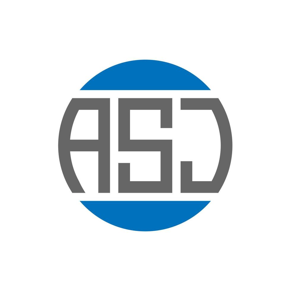 création de logo de lettre asj sur fond blanc. concept de logo de cercle d'initiales créatives asj. conception de lettre asj. vecteur