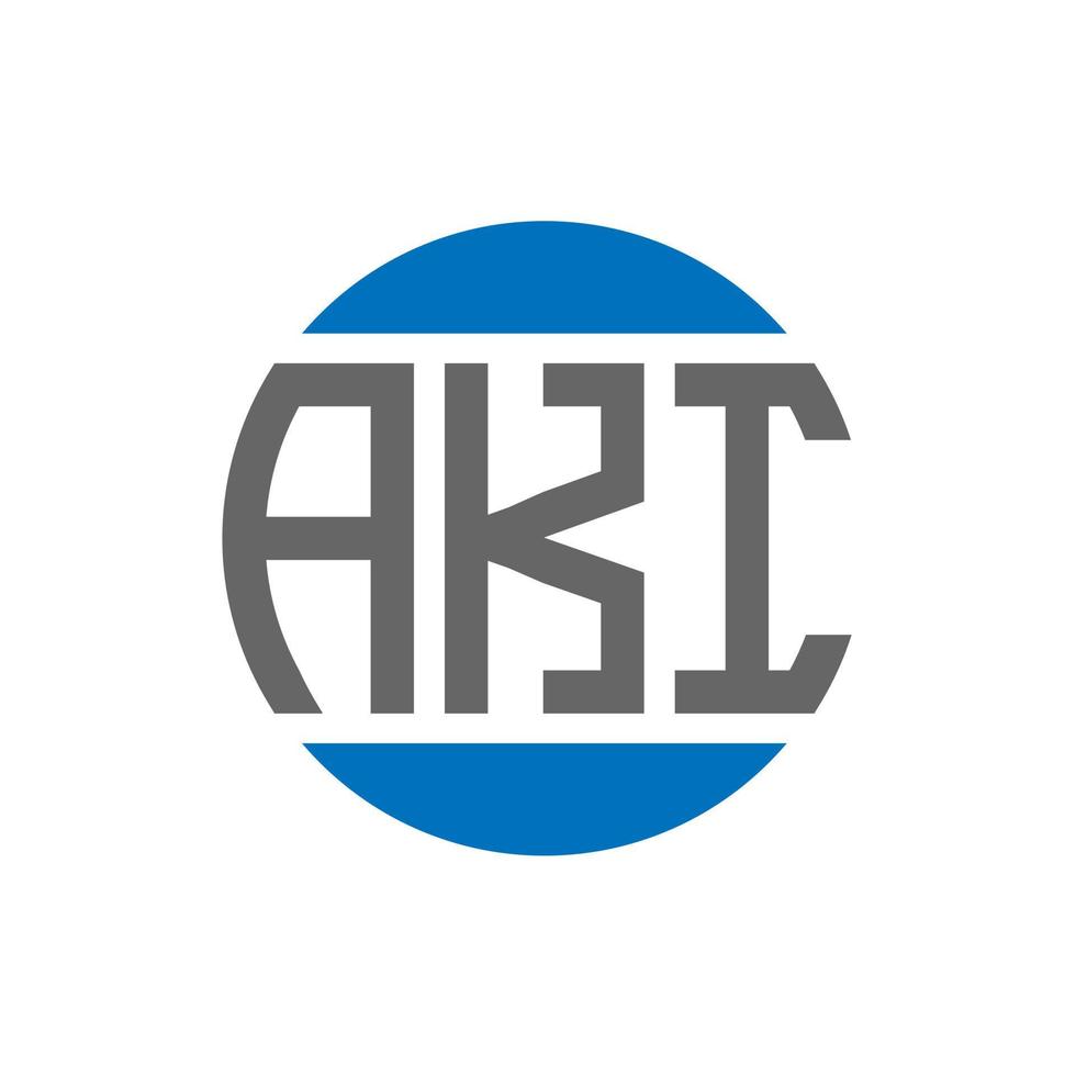 création de logo de lettre aki sur fond blanc. concept de logo de cercle d'initiales créatives aki. conception de lettre aki. vecteur