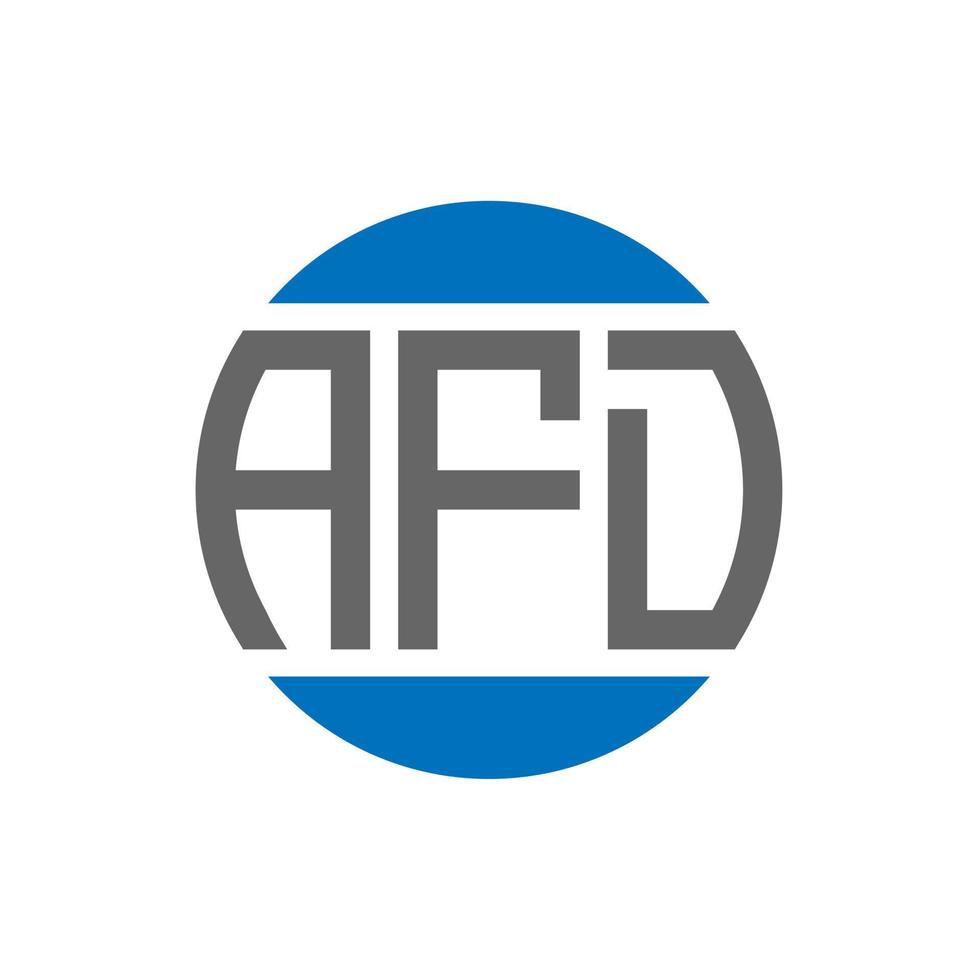 création de logo de lettre afd sur fond blanc. concept de logo de cercle d'initiales créatives afd. conception de lettre afd. vecteur