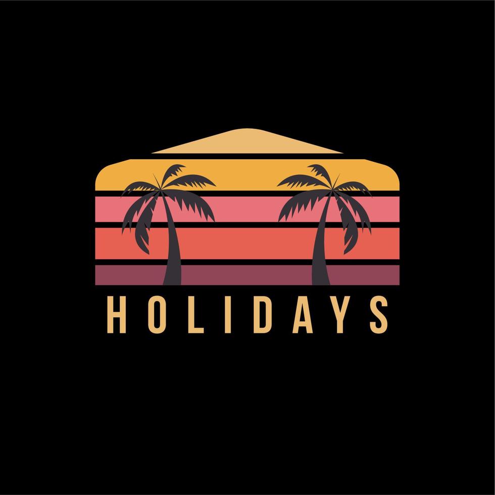 création de logo de vacances vintage minimaliste vecteur