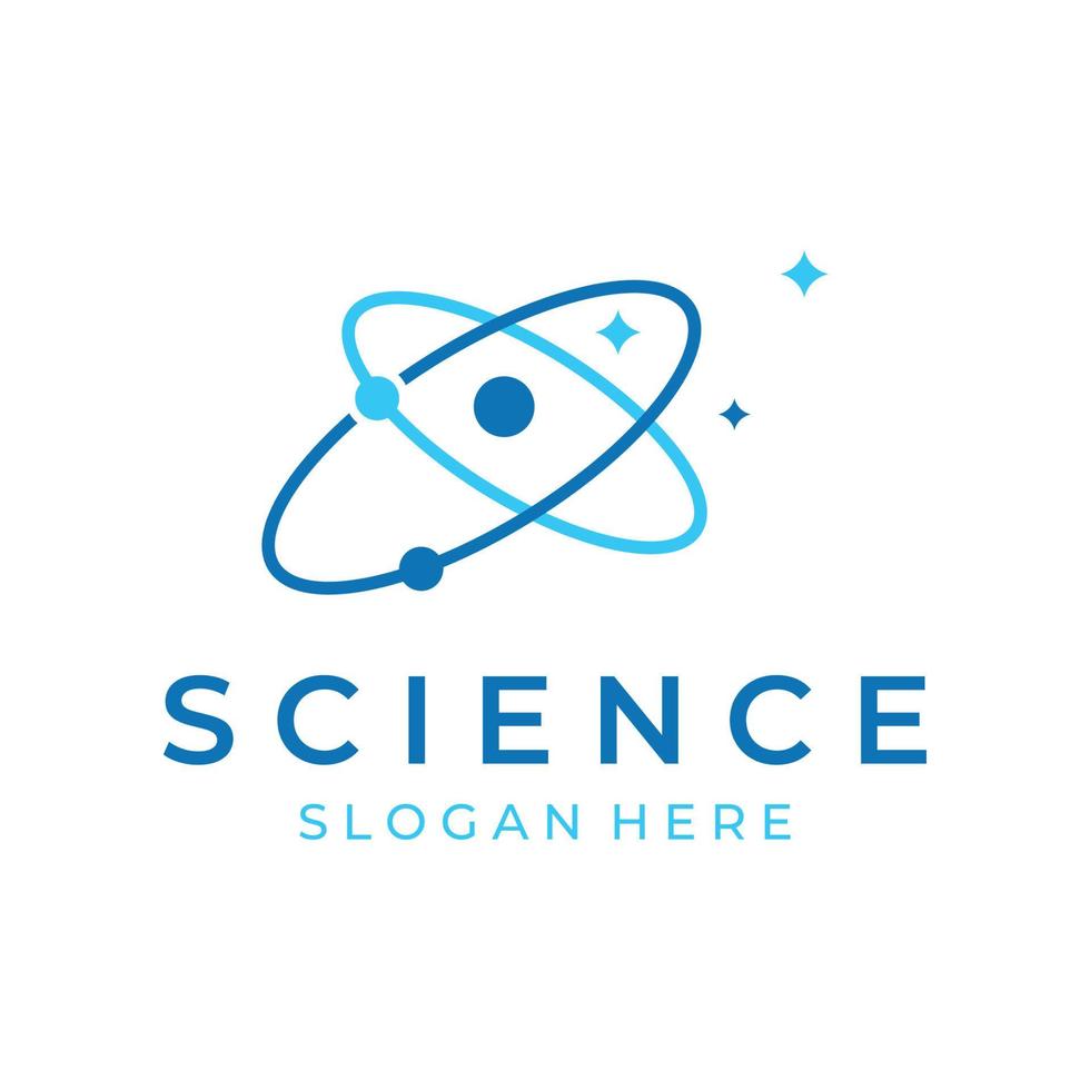 création de logo d'élément de particule ou de molécule de science moderne. logo pour la science, l'atome, la biologie, la technologie, la physique, le laboratoire. vecteur