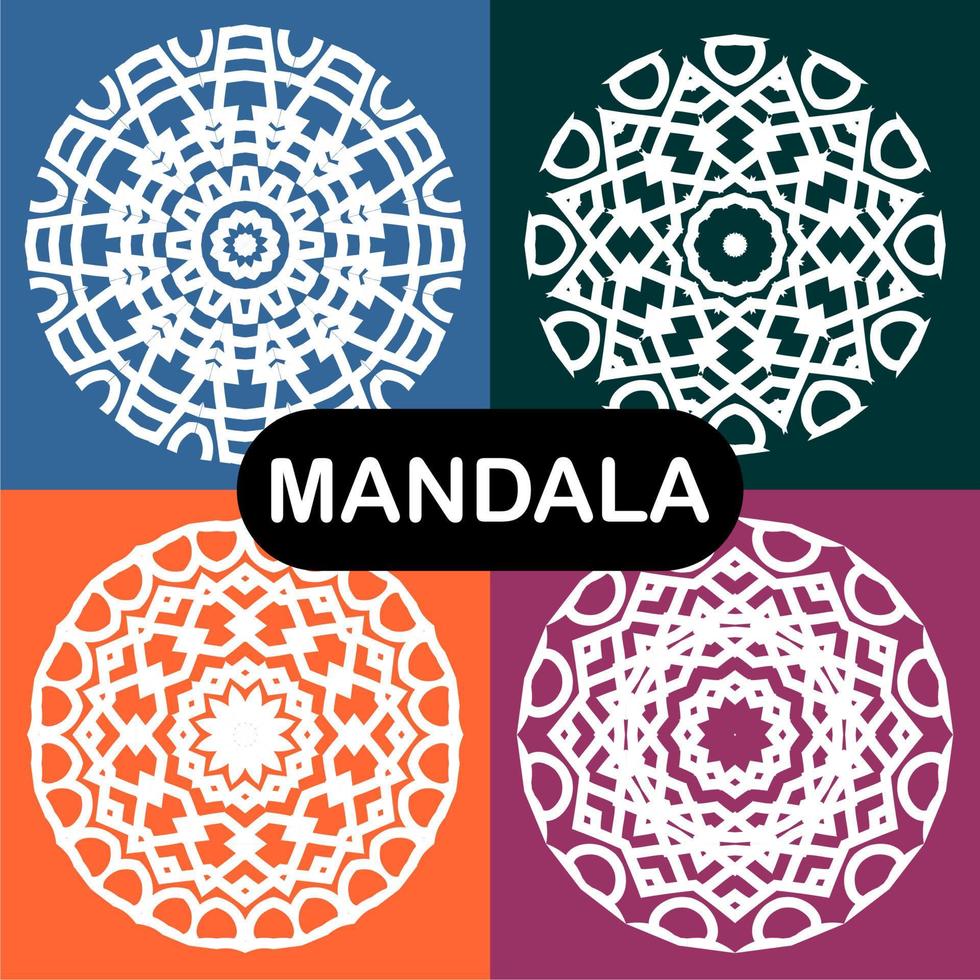 ensemble de mandalas vectoriels. modèles de conception vecteur