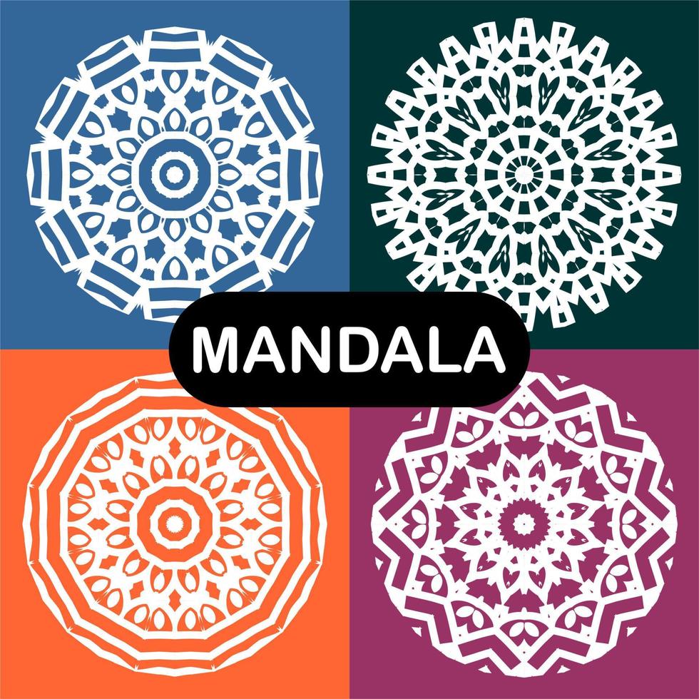 ensemble de mandalas vectoriels. modèles de conception vecteur