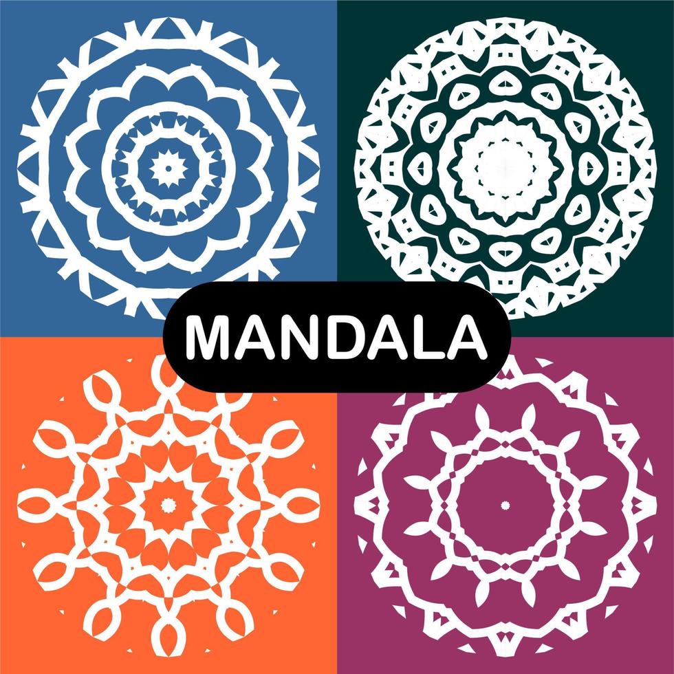 ensemble de mandalas vectoriels. modèles de conception vecteur