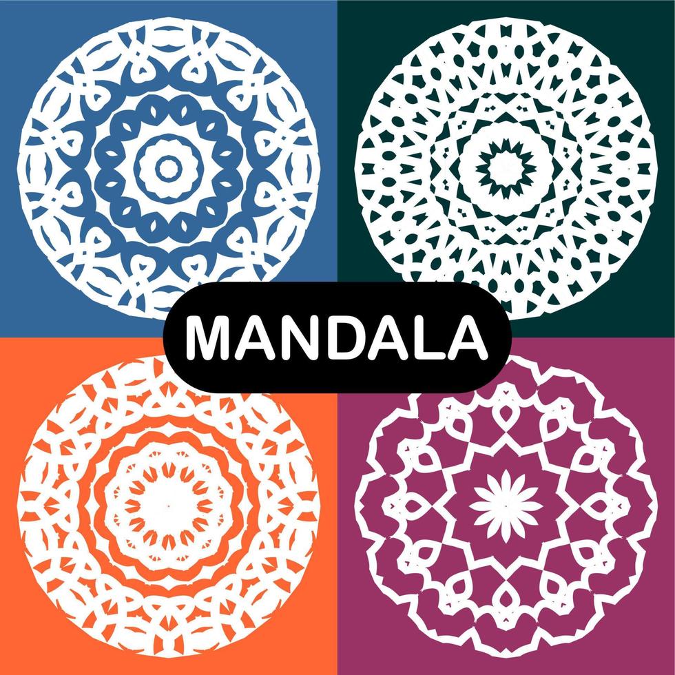 ensemble de mandalas vectoriels. modèles de conception vecteur