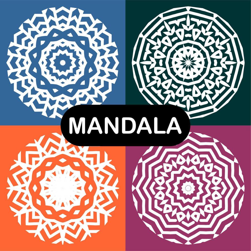 ensemble de mandalas vectoriels. modèles de conception vecteur