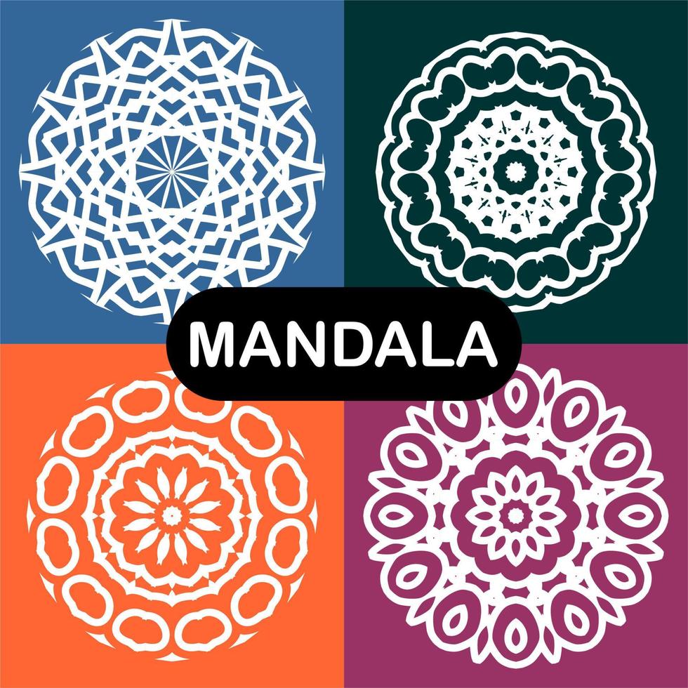 ensemble de mandalas vectoriels. modèles de conception vecteur