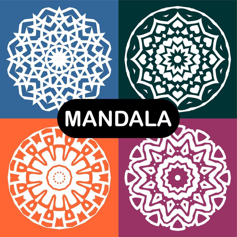 ensemble de mandalas vectoriels. modèles de conception vecteur