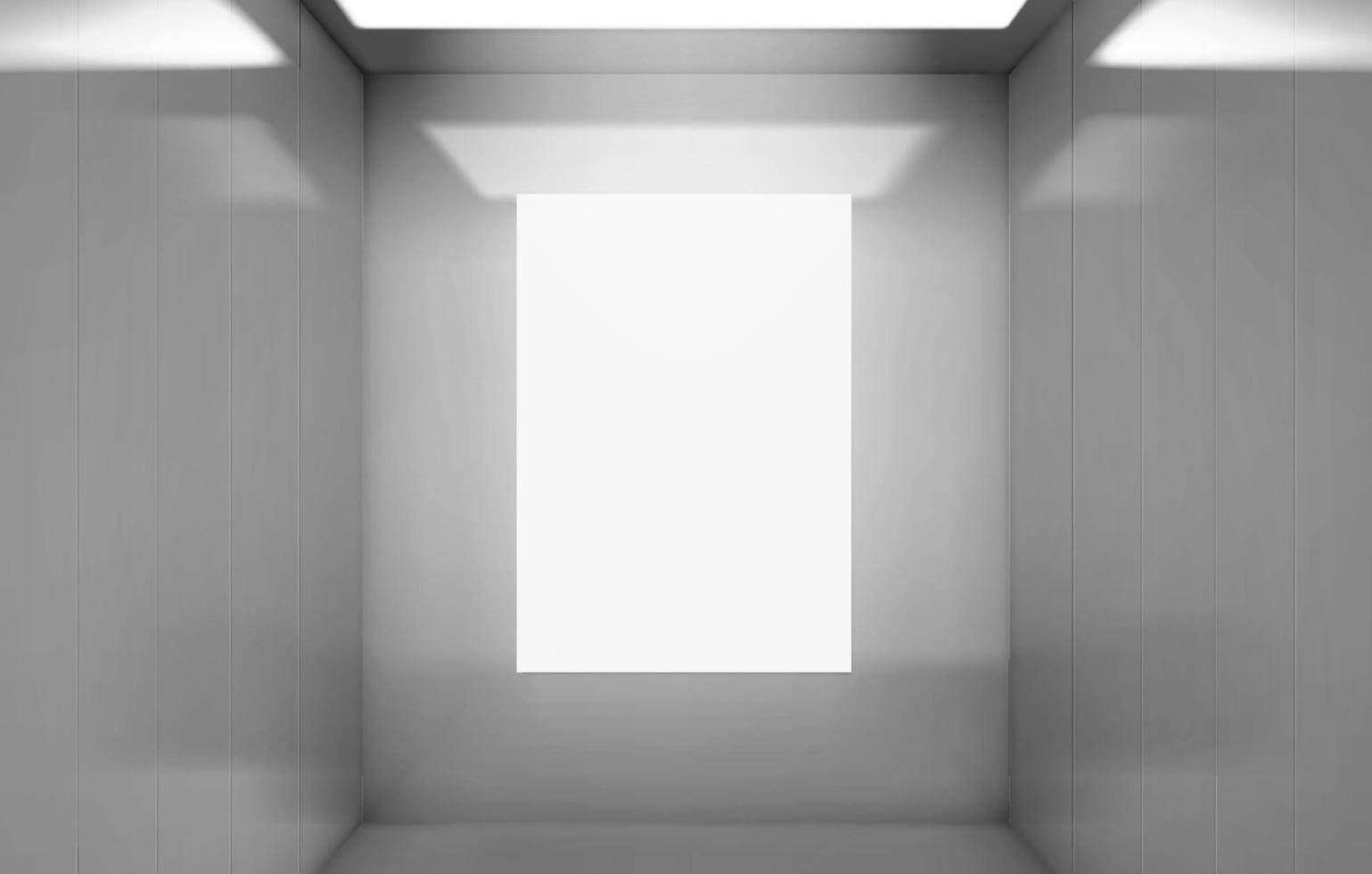 cabine d'ascenseur avec maquette d'affiche vue intérieure. vecteur