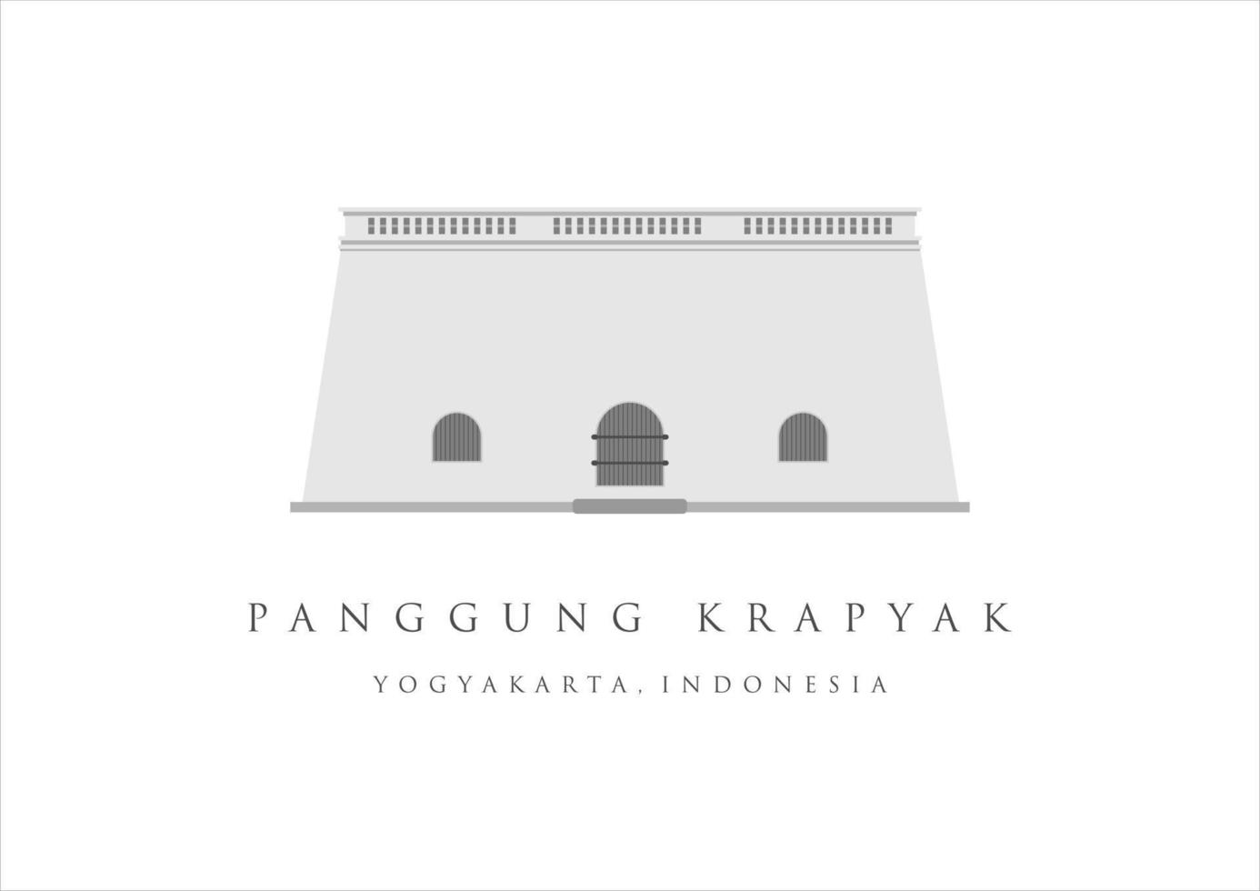 panggung krapyak bâtiment emblématique de yogyakarta. tourisme patrimonial de l'indonésie. illustration vectorielle de jogjakarta vieux bâtiment vecteur