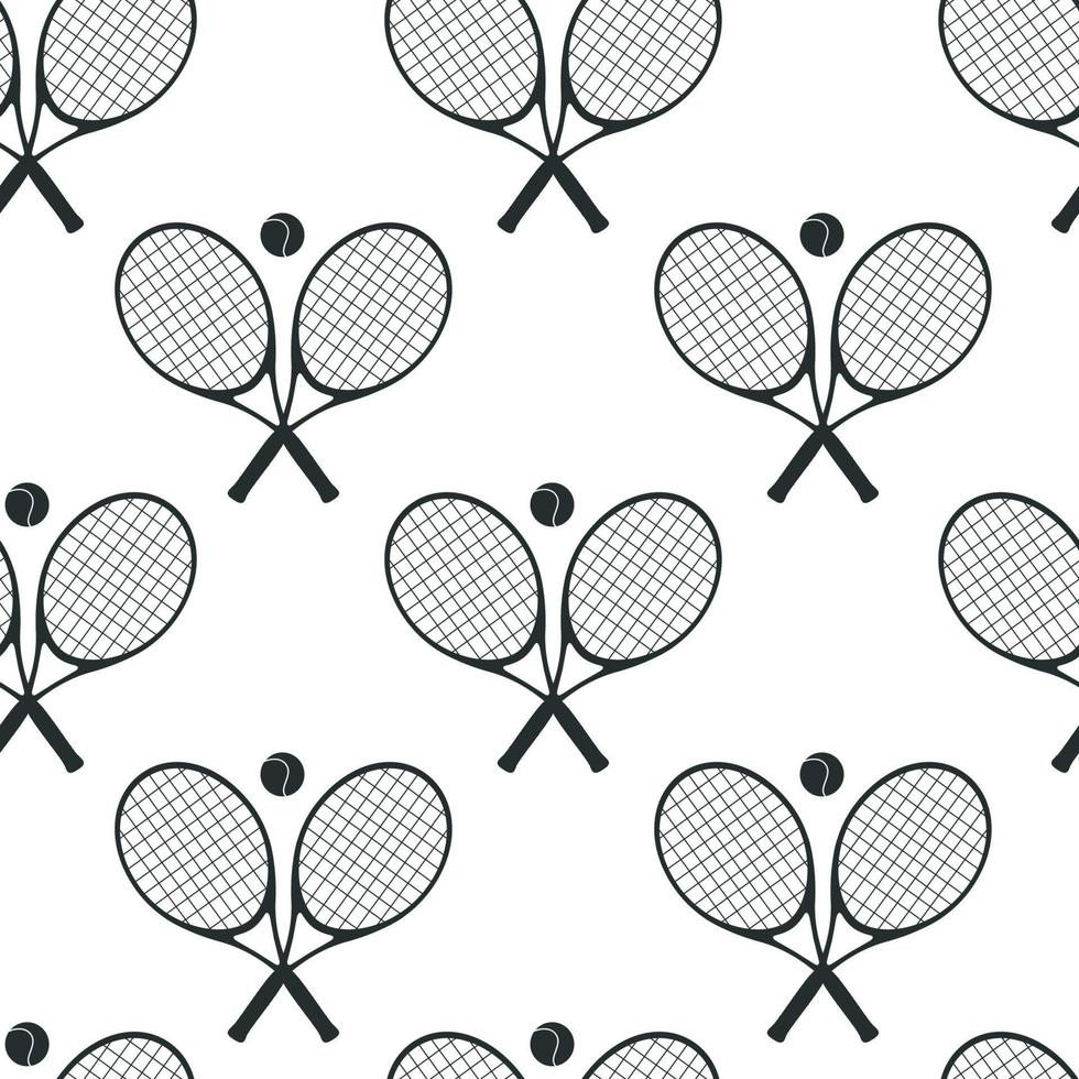 modèle sans couture dessiné à la main. raquettes et balles de tennis vecteur