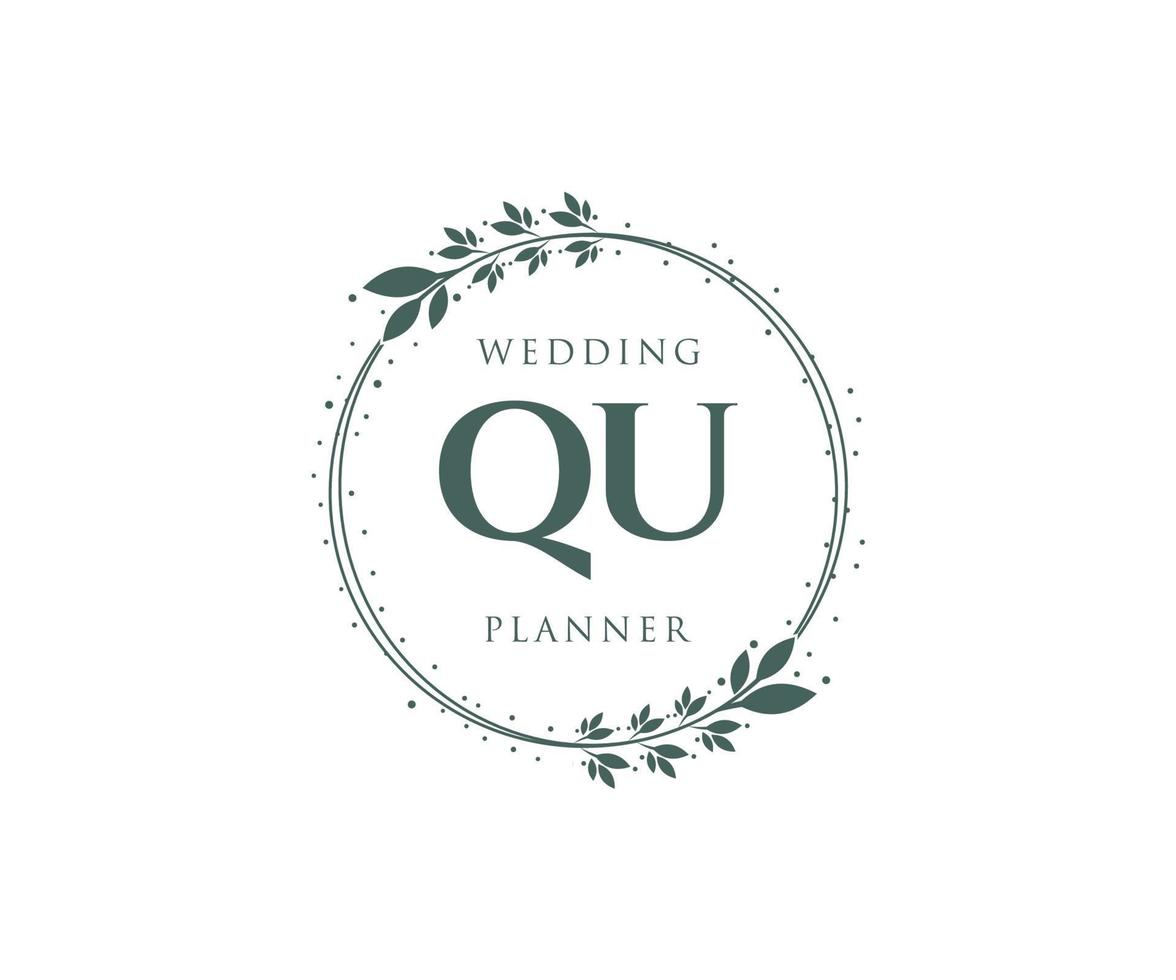 q initiales lettre mariage monogramme logos collection, modèles minimalistes et floraux modernes dessinés à la main pour cartes d'invitation, réservez la date, identité élégante pour restaurant, boutique, café en image vectorielle vecteur