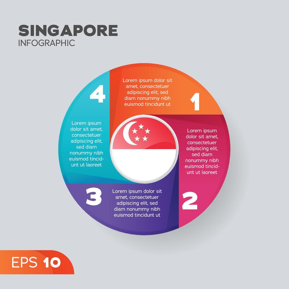 élément infographique de singapour vecteur