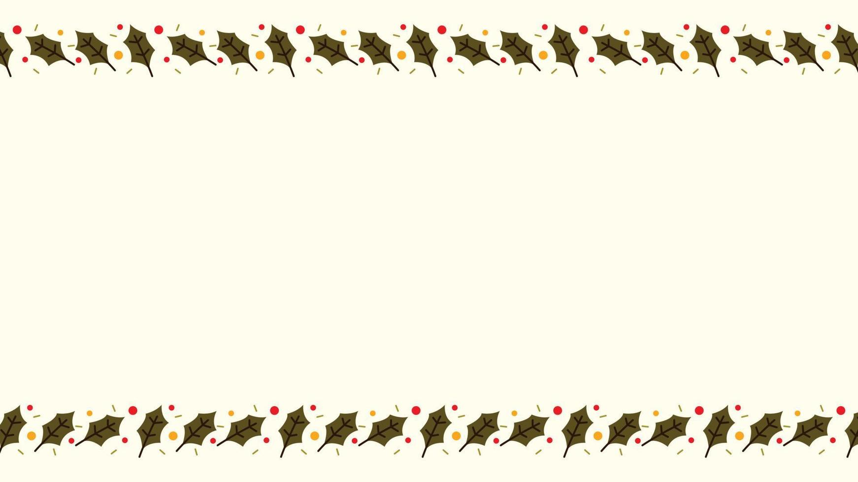 cadre joyeux noël. cartes élégantes joyeux noël et nouvel an avec couronne de pin, gui, illustration de conception de plantes d'hiver pour carte de voeux. vecteur