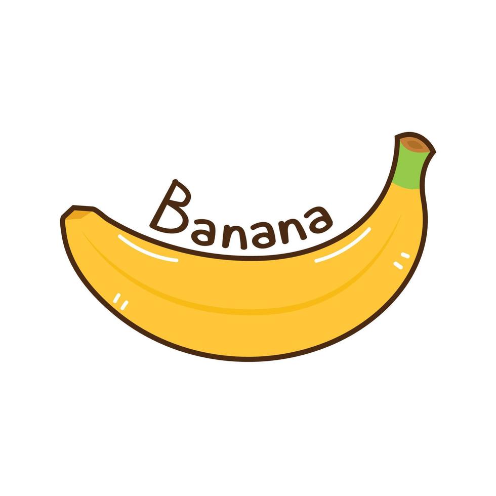 vecteur de dessin animé de banane. banane sur fond blanc.