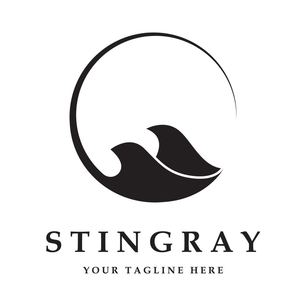 logo stingray et vecteur avec modèle de slogan