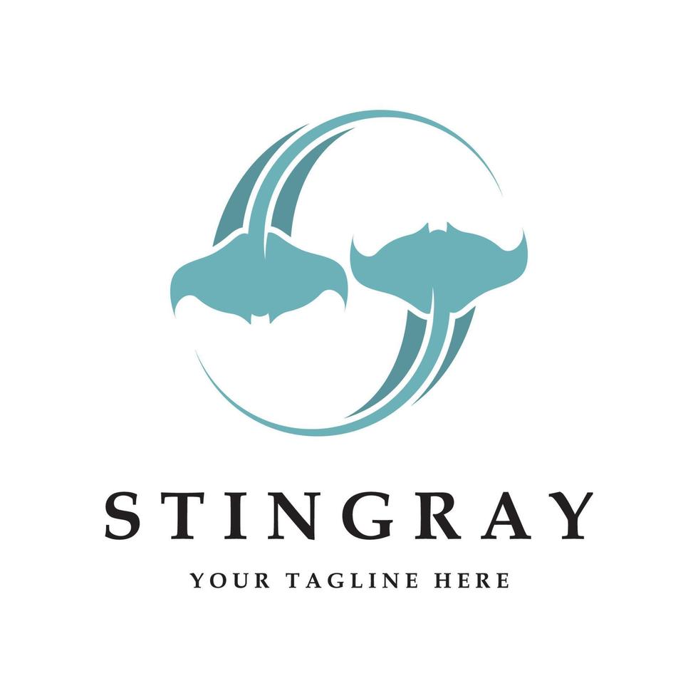 logo stingray et vecteur avec modèle de slogan