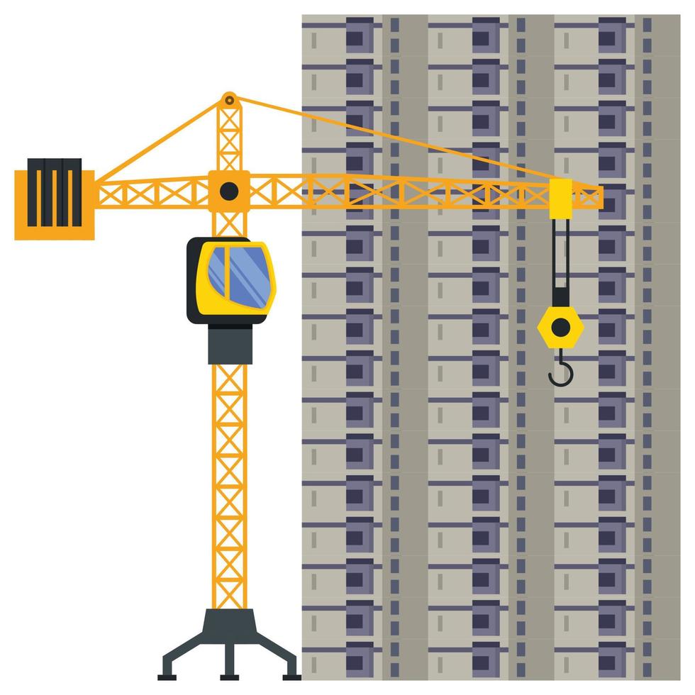 illustration de grue à tour de bâtiment de construction vecteur