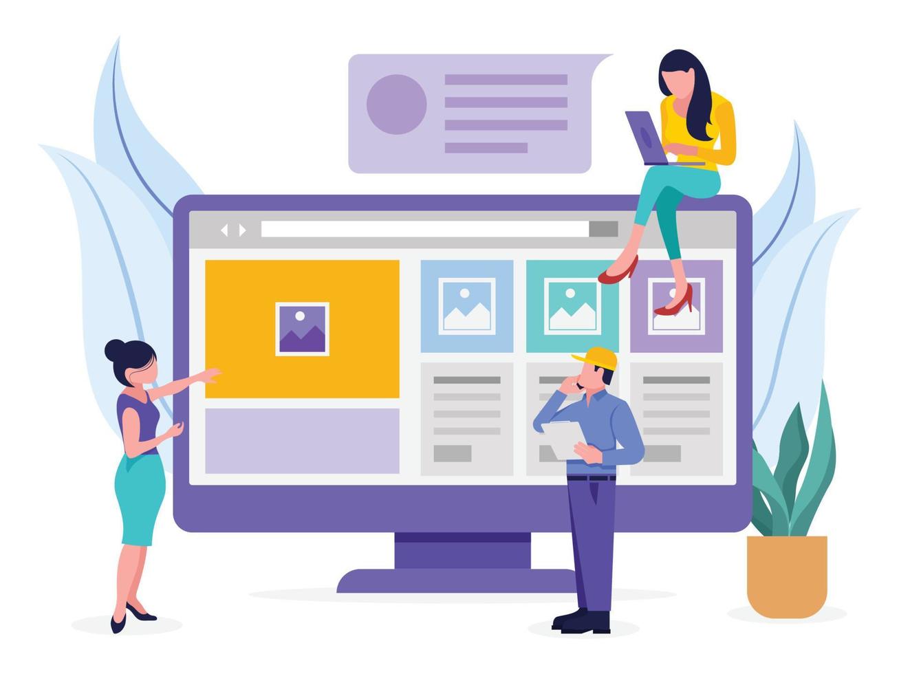 développer les employés travaillant sur le développement de sites Web vecteur