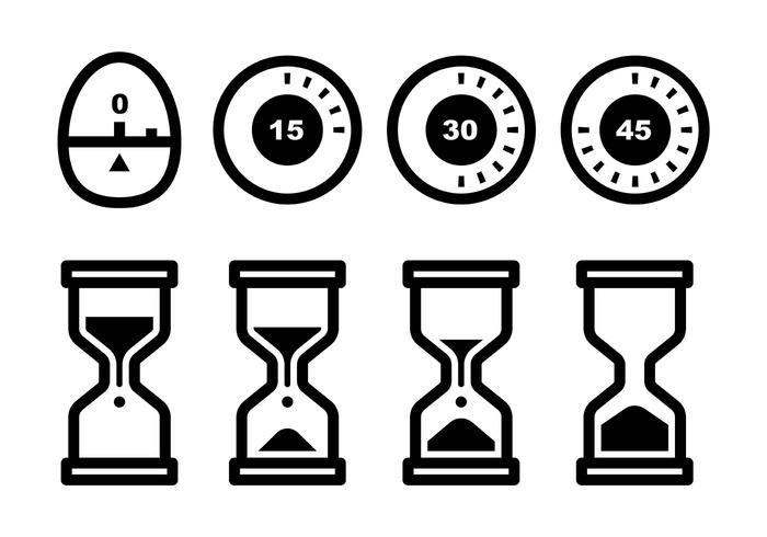 Vecteur libre d'icônes d'horloge d'oeuf