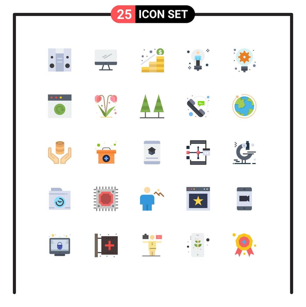 ensemble de 25 symboles d'icônes d'interface utilisateur modernes signes pour la génération homme solution de croissance ampoule éléments de conception vectoriels modifiables vecteur