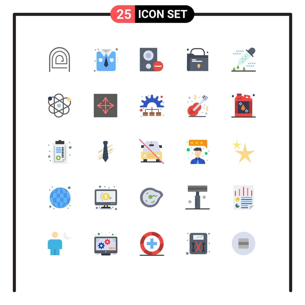 25 couleurs plates universelles définies pour les applications Web et mobiles fichier de test chimique dossier de vêtements de travail éléments de conception vectoriels modifiables vecteur