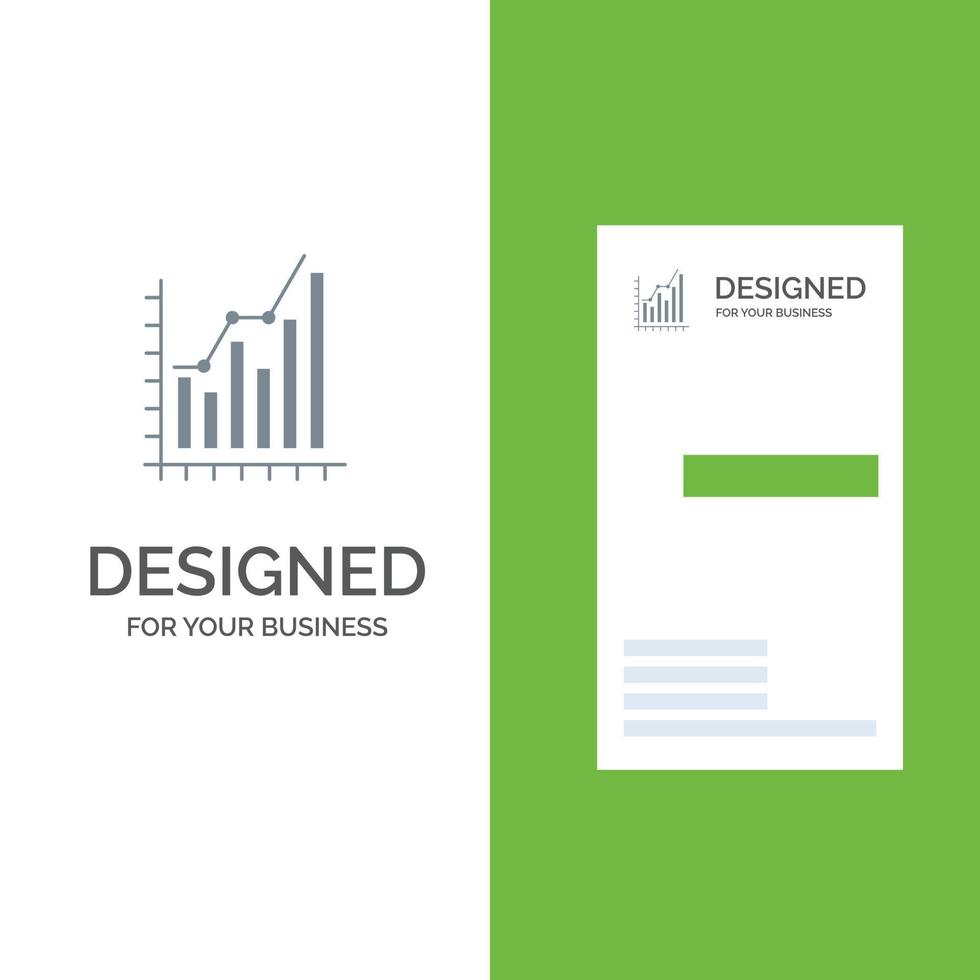 diagramme d'entreprise d'analyse graphique statistiques de marketing tendances conception de logo gris et modèle de carte de visite vecteur