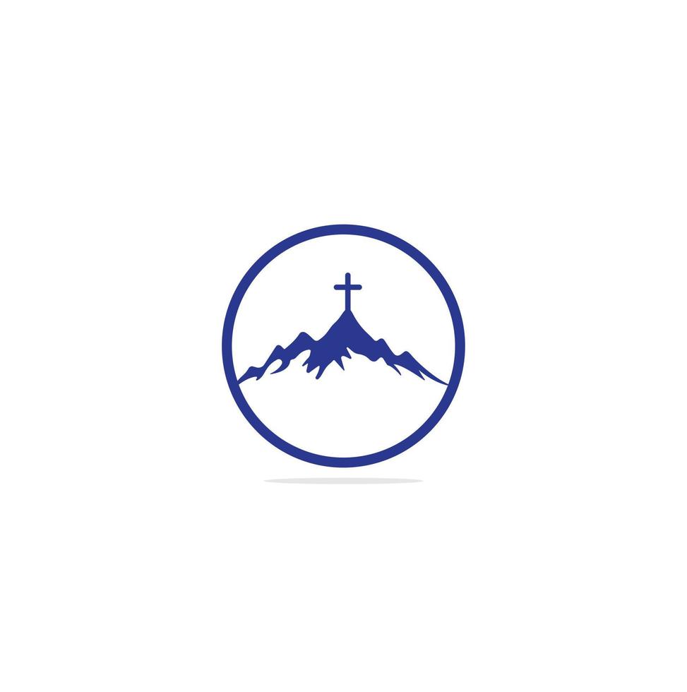 conceptions de logo d'église avec montagne, logo minimaliste. modèle de conception de logo vectoriel église personnes. logo de l'église et de l'organisation chrétienne.