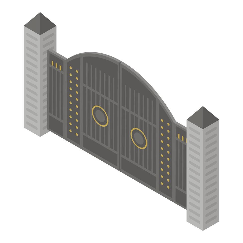 icône de portes métalliques, style isométrique vecteur