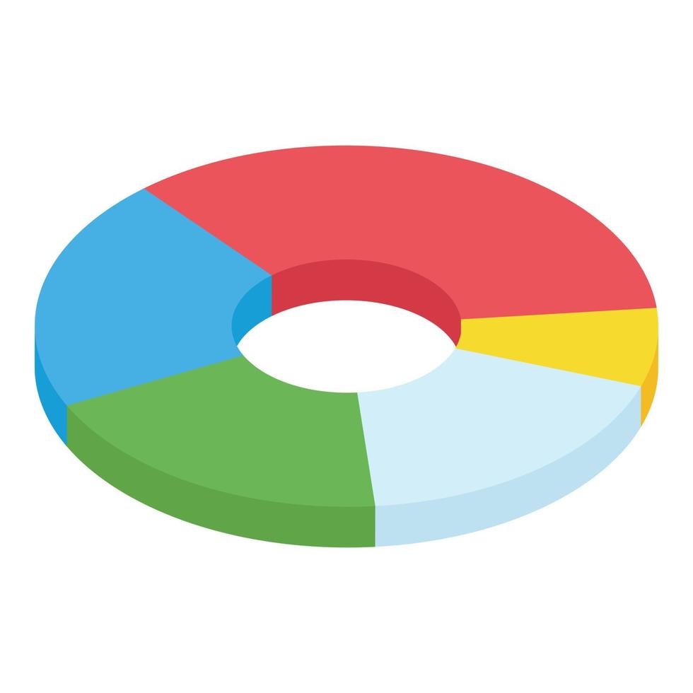 icône de graphique à secteurs de plan d'affaires, style isométrique vecteur