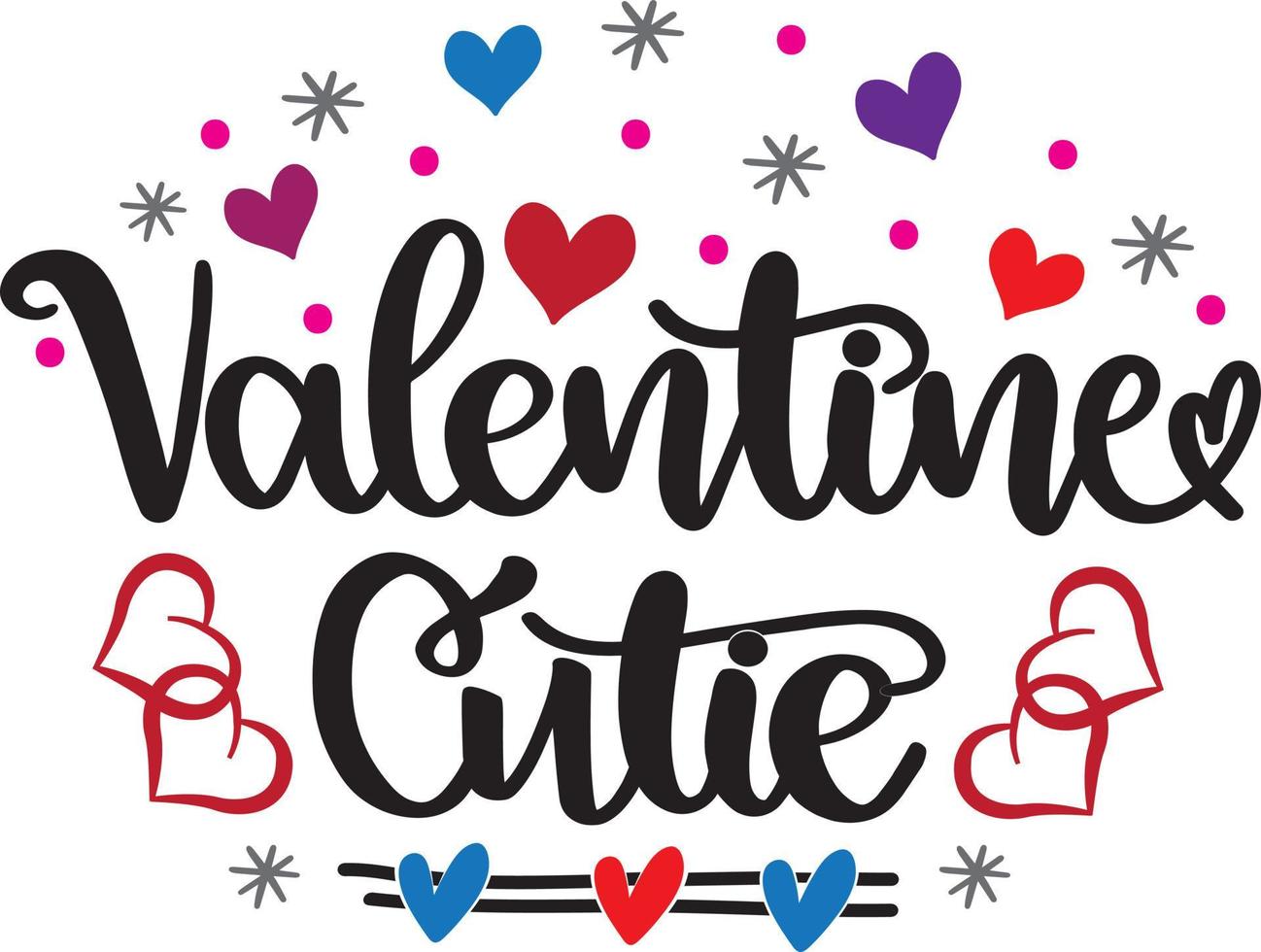 valentine cutie, saint valentin, cœur, amour, sois à moi, vacances, fichier d'illustration vectorielle vecteur