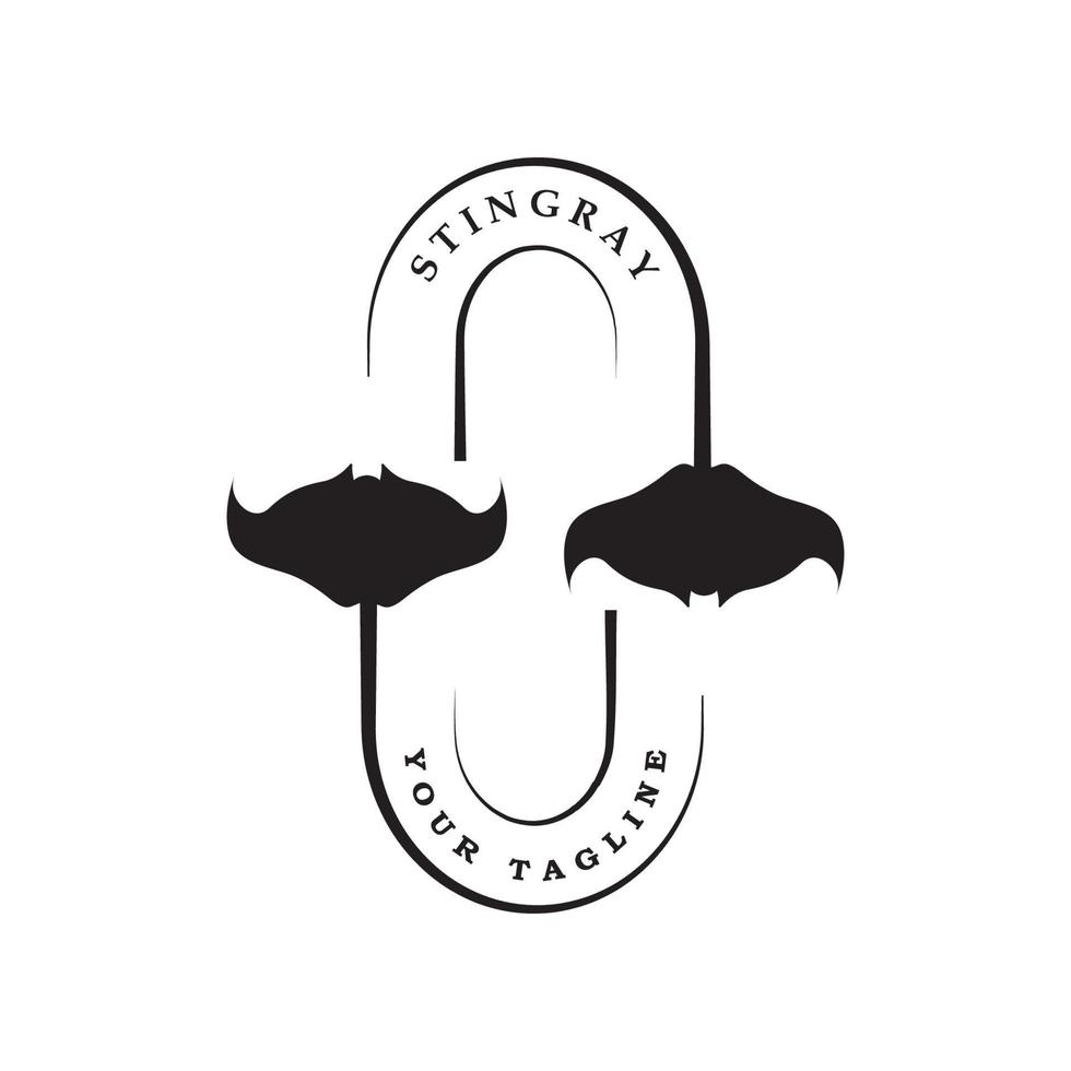 logo stingray et vecteur avec modèle de slogan