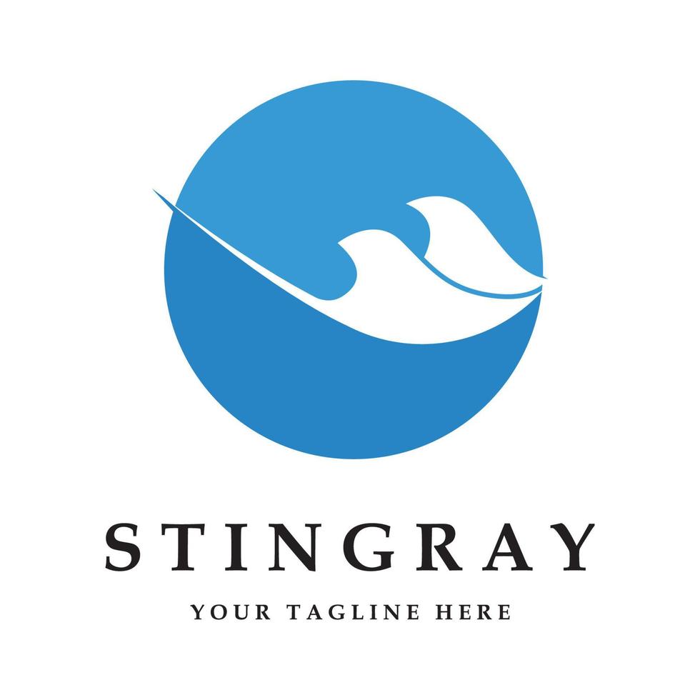 logo stingray et vecteur avec modèle de slogan