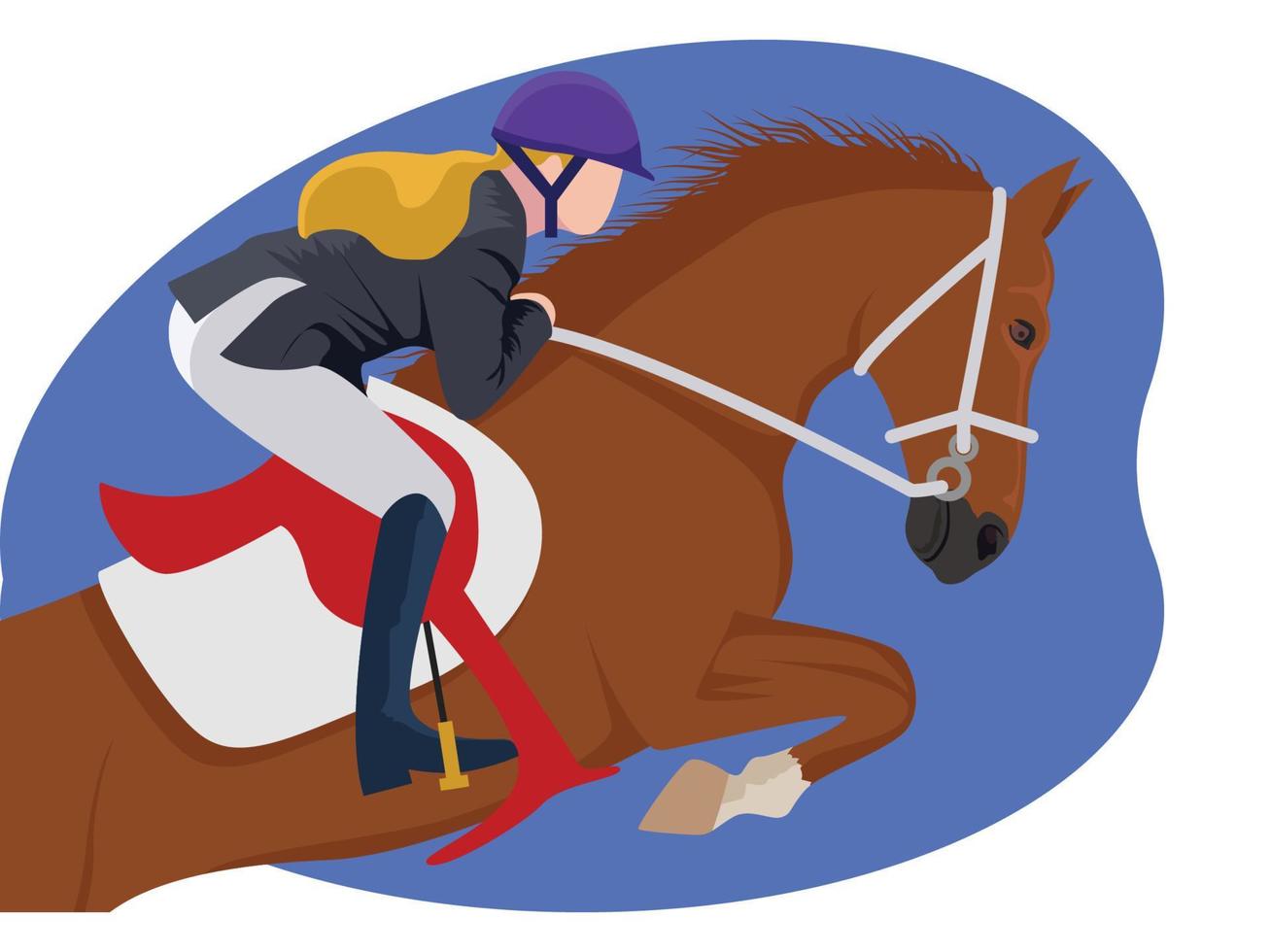 course de chevaux sport belle illustration. vecteur
