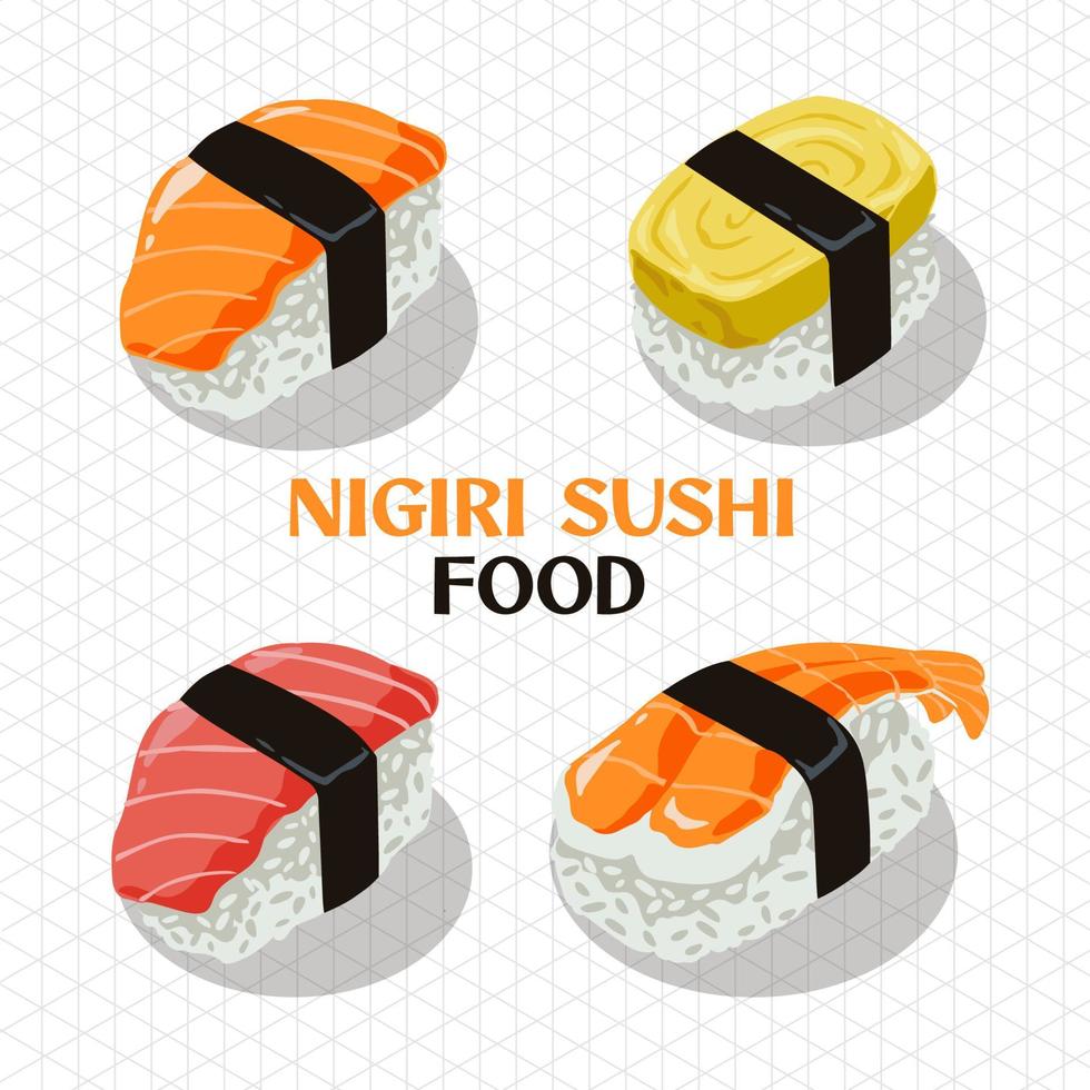 collection de vecteurs de sushi nigiri vecteur