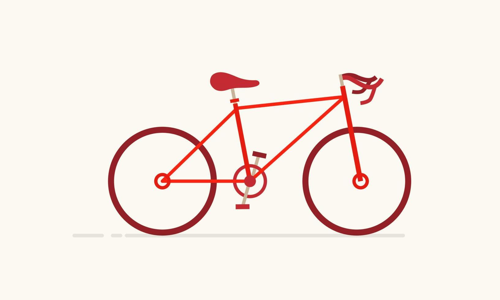 vecteur de vélo rouge plat. icône de vélo de sport
