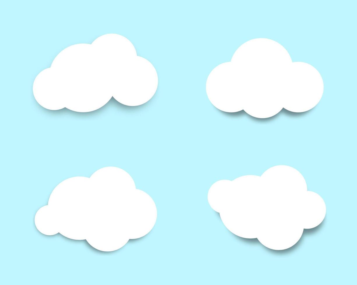 illustration d'élément de vecteur de nuage avec fond plat en forme d'ombre météo