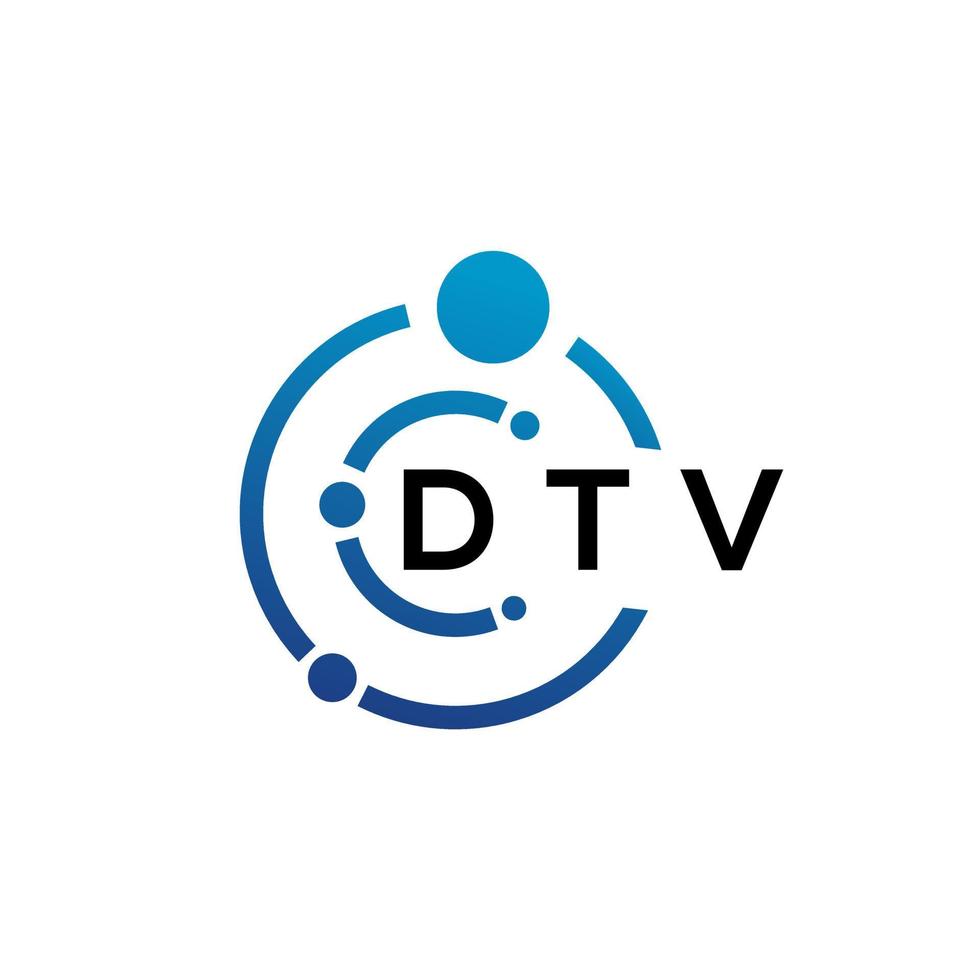 création de logo de lettre dtv sur fond blanc. concept de logo de lettre initiales créatives dtv. conception de lettre dtv. vecteur